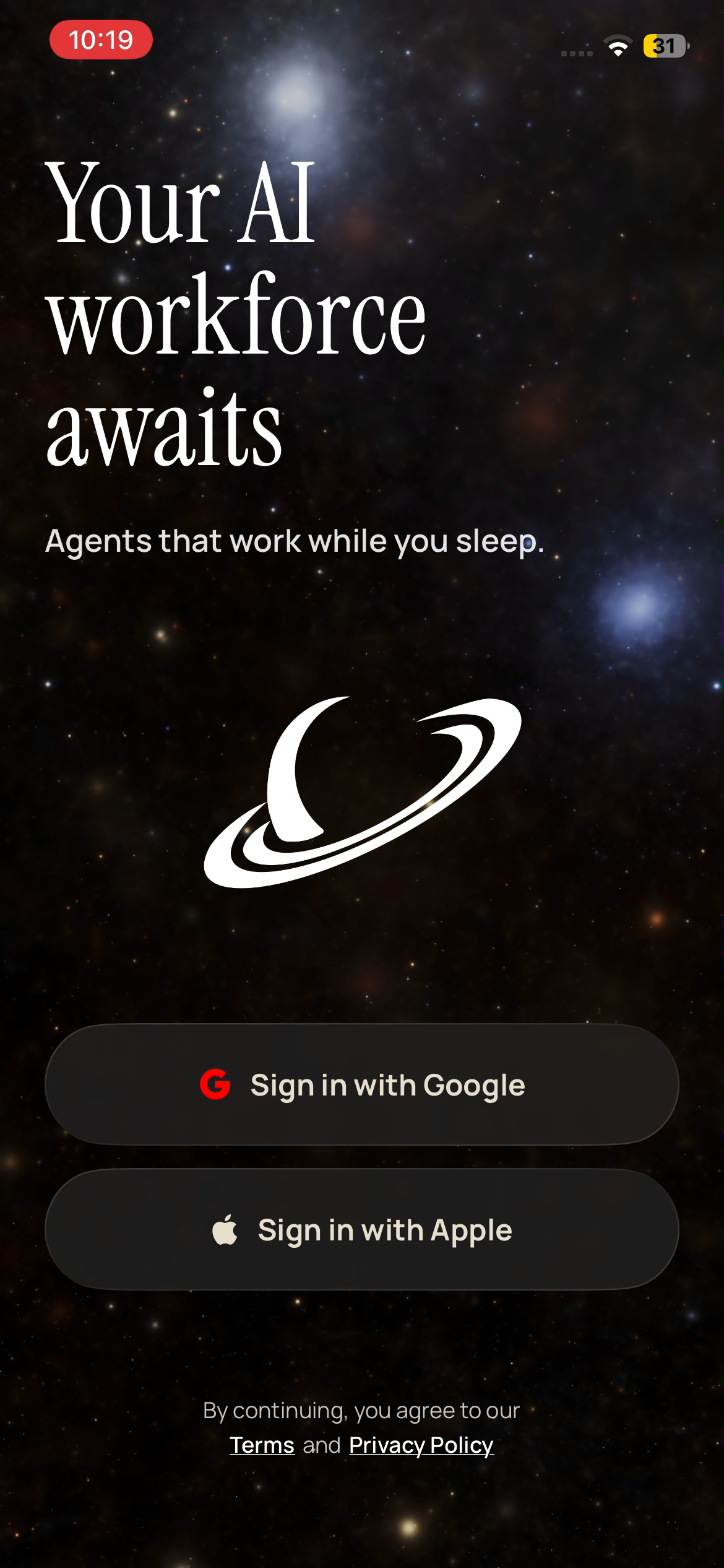 Sign in options