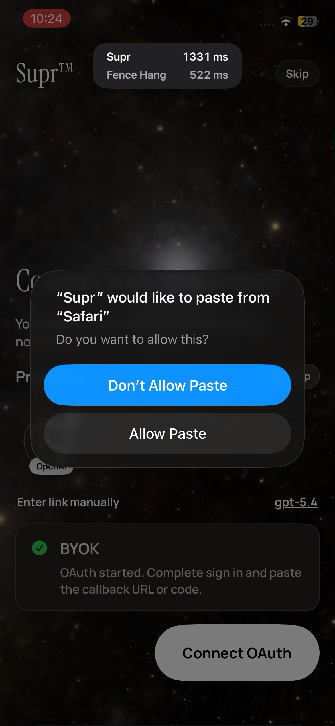 Paste permission prompt